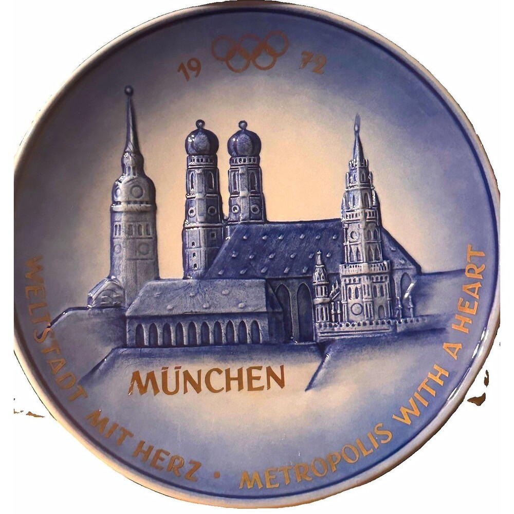 Vintage 1972 Goebel Munich Olympics Collector Plate - Metropolis With A Heart 7.